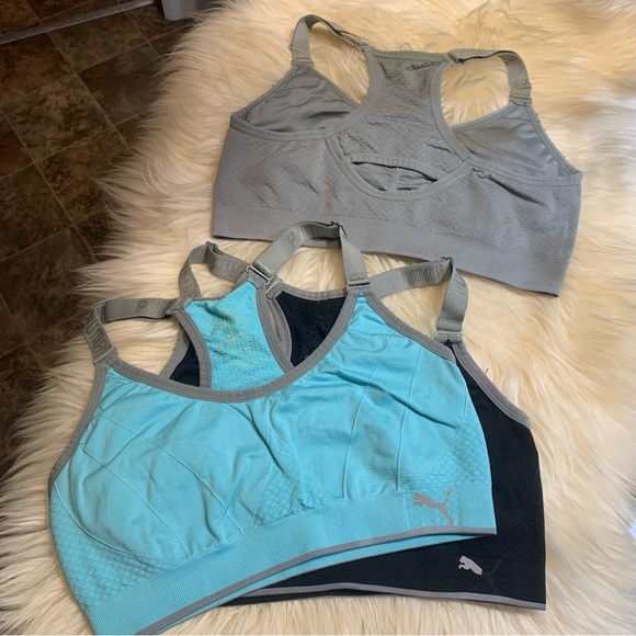 Set of 4 sports bras racerback keyhole stretchy support athletic bra - Picture 3 of 9